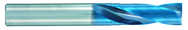 3.4mm Dia. - X 50mm OAL - Stub-Carbide-Drill-Aqua EX Coated - Exact Tooling
