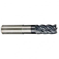 1" Dia. - 1-1/4" LOC - 6" OAL - .030 Radius 5 FL Carbide S/E HP End Mill-AlCrNX - Exact Tooling