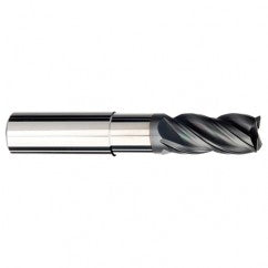 1 Dia. x 6 Overall Length 4-Flute .030 C/R Solid Carbide SE End Mill-Round Shank-Center Cut-AlCrN-X - Exact Tooling