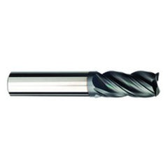 3/8 Dia. x 3 Overall Length 4-Flute .030 C/R Solid Carbide SE End Mill-Round Shank-Center Cut-AlCrN-X - Exact Tooling