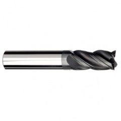 7/16 Dia. x 4 Overall Length 4-Flute .030 C/R Solid Carbide SE End Mill-Round Shank-Center Cut-AlCrN-X - Exact Tooling
