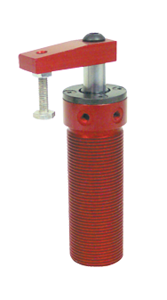 Round Threaded Body Pneumatic Swing Cylinder - #8015 .38'' Vertical Clamp Stroke - With Arm - RH Swing - Exact Tooling