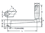 Broached Crank Handle - 3/4'' Hole Diameter; 3-1/4'' Handle Length; 6.3'' Width - Exact Tooling