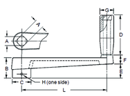 Bored Crank Handle - 1/2'' Hole Diameter; 2-1/2'' Handle Length; 3.94'' Width - Exact Tooling