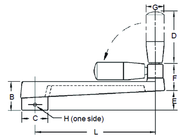 Broached Foldable Crank Handle - 1/2'' Hole Diameter; 2'' Handle Length; 3.94'' Width - Exact Tooling