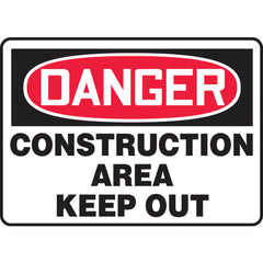 Sign, Danger Construction Area Keep Out, 10″ × 14″, Aluminum - Exact Tooling