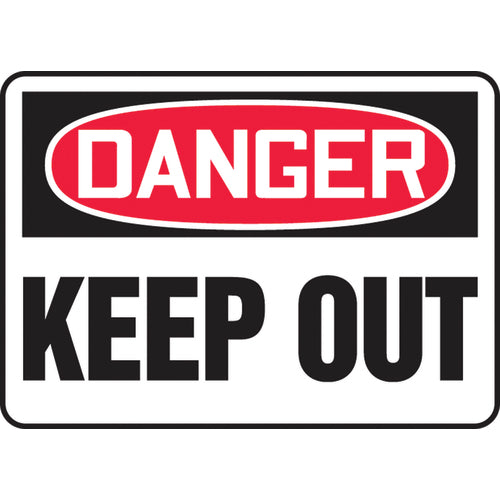 Sign, Danger Keep Out, 7″ × 10″, Plastic - Exact Tooling