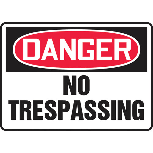 Sign, Danger No Trespassing, 7″ × 10″, Aluminum - Exact Tooling