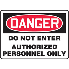 Sign, Danger Do Not Enter Authorized Personnel Only, 10″ × 14″, Aluminum - Exact Tooling