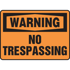Sign, Warning No Trespassing, 10″ × 14″, Vinyl - Exact Tooling