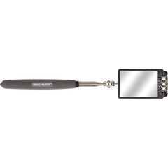 MAG-MATE Telescoping Glass Inspection Mirror with Three LED Lights, reaches 36″ Long, includes Batteries - Exact Tooling