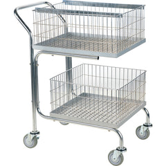 Mail Cart-Double Tray-Basket 29 × 18 × 39 - Exact Tooling