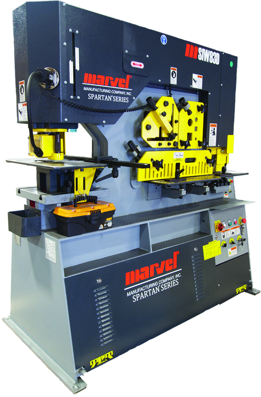 93 Ton - 14" Throat - 10HP, 440V, 3PH Motor Dual Cylinder Complete Integrated Ironworker - Exact Tooling