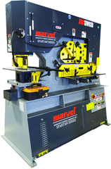 93 Ton - 14" Throat - 10HP, 220V, 3PH Motor Dual Cylinder Complete Integrated Ironworker - Exact Tooling