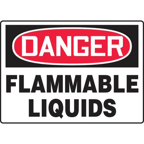 Sign, Danger Flammable Liquids, 10″ × 14″, Vinyl - Exact Tooling