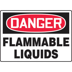 Sign, Danger Flammable Liquids, 10″ × 14″, Vinyl - Exact Tooling