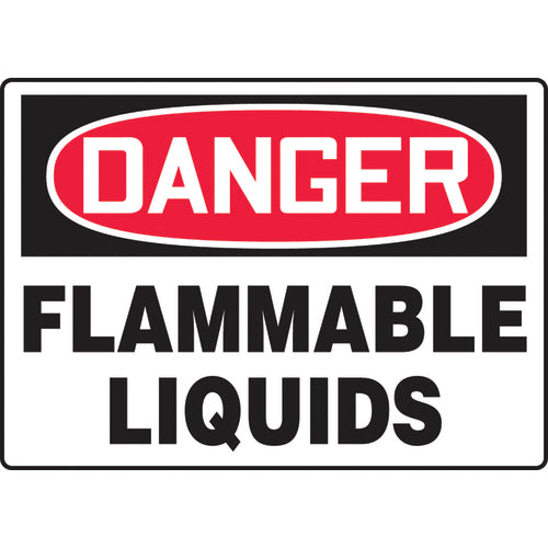 Sign, Danger Flammable Liquids, 10″ × 14″, Plastic - Exact Tooling