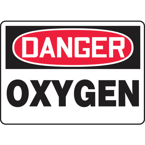 Sign, Danger Oxygen, 10″ × 14″, Plastic - Exact Tooling