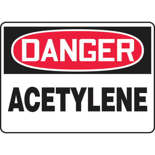 Sign, Danger Acetylene, 10″ × 14″, Aluminum - Exact Tooling