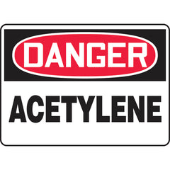 Sign, Danger Acetylene, 7″ × 10″, Vinyl - Exact Tooling