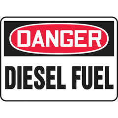 Sign, Danger Diesel Fuel, 10″ × 14″, Plastic - Exact Tooling