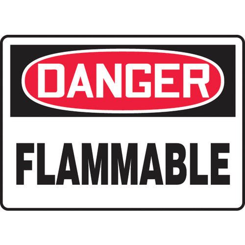 Sign, Danger Flammable, 7″ × 10″, Plastic - Exact Tooling