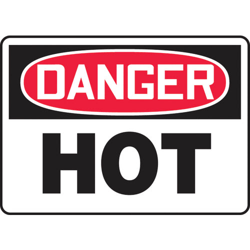 Sign, Danger Hot, 7″ × 10″, Plastic - Exact Tooling