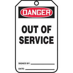 Safety Tag, Danger Out Of Service, 25/Pk, Cardstock - Exact Tooling