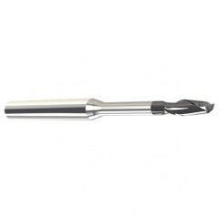 1.5mm Dia. - 2.2mm LOC - 38mm OAL - .15mm C/R 2 FL Carbide End Mill with 20mm Reach-Nano Coated - Exact Tooling