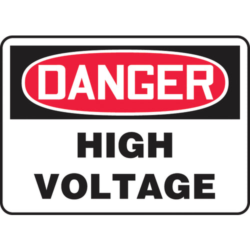 Sign, Danger High Voltage, 7″ × 10″, Plastic - Exact Tooling