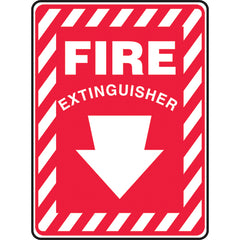 Sign, Fire Extinguisher, 10″ × 7″, Plastic - Exact Tooling