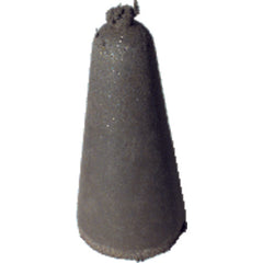 2″ × 1″-1/2″ × 1/4″ - Tapered Resin Bonded Rubber Cone (Coarse Grit) - Exact Tooling