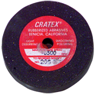 4 x 3/8 x 1/2'' - Resin Bonded Rubber Wheel (Fine Grit) - Exact Tooling