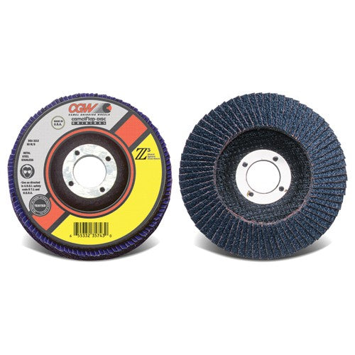 4 1/2″ × 5/8-11″-60 Grit - Zirconia Straight Flap Disc - Exact Tooling