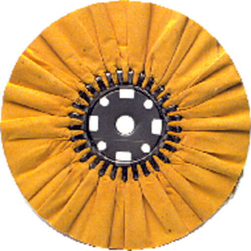 10″ × 3/4″ (3″ × 4″ Flange) - Cotton Untreated - General Purpose Use Ventilated Bias Buffing Wheel - Exact Tooling