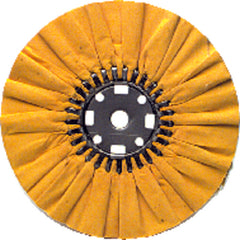 10″ × 3/4″ (3″ × 4″ Flange) - Cotton Untreated - General Purpose Use Ventilated Bias Buffing Wheel - Exact Tooling