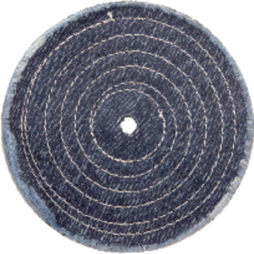 8″ WITH 3/8 SPIRAL SEWED DENIM BUFF - Exact Tooling