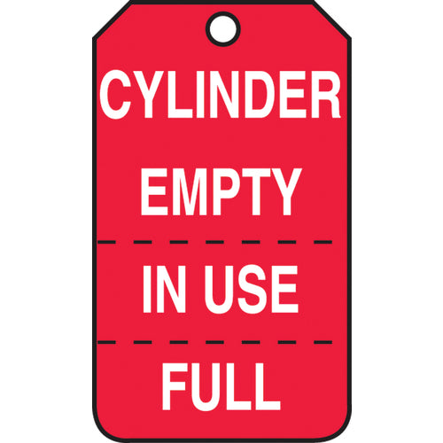 Cylinder Tag, Cylinder Empty, In Use, Full (Perforated), 25/Pk, Cardstock - Exact Tooling
