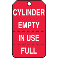 Cylinder Tag, Cylinder Empty, In Use, Full (Perforated), 25/Pk, Cardstock - Exact Tooling