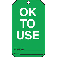 Cylinder Tag, OK To Use, 25/Pk, Cardstock - Exact Tooling