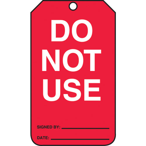 Cylinder Tag, Do Not Use, 25/Pk, Cardstock - Exact Tooling