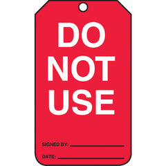 Cylinder Tag, Do Not Use, 25/Pk, Cardstock - Exact Tooling