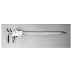 ‎0-12″ Range - Dial Caliper White Face - 0.001″ Graduation Carbide Jaw; ID; OD - Exact Tooling