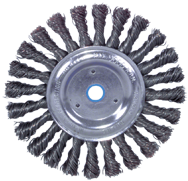 10" Diameter - 1-1/4" Arbor Hole - Cable Twist Steel Wire Straight Wheel - Exact Tooling