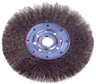 12" Diameter - 1-1/4" Arbor Hole - Crimped Steel Wire Straight Wheel - Exact Tooling