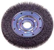 7" Diameter - 2" Arbor Hole - Crimped Steel Wire Straight Wheel - Exact Tooling