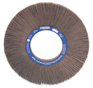 6" Diameter - 2" Arbor Hole - Rd Crimped Nylon Abrasive Straight Wheel - Exact Tooling