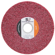 6 x 1 x 1'' - Medium Grit - Aluminum Oxide Metal Finishing Non-Woven Wheel - Exact Tooling