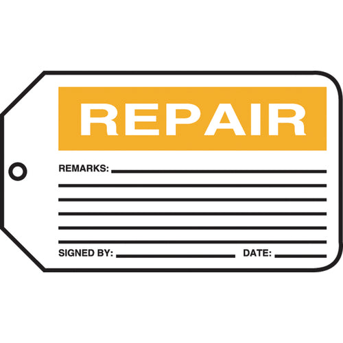 Production Control Tag, Repair, 25/Pk, Cardstock - Exact Tooling