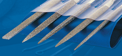 2-3/4'' Diamond Length - 5-1/2'' OAL (Various) - Coarse Grit - 5 pc. Set Diamond Needle File - Exact Tooling